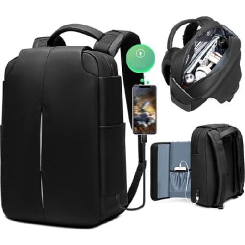 Waterproof and scratch proof Laptop Backpack 15.6 "high density PVC anti theft backpack mens business travel bag mens backpack