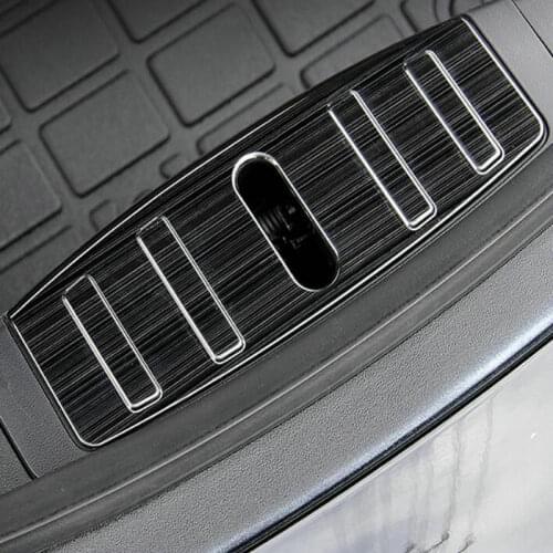 Stainless steel protection panel of front spare box lock for Tesla Model 3 2017-2019 Accessories