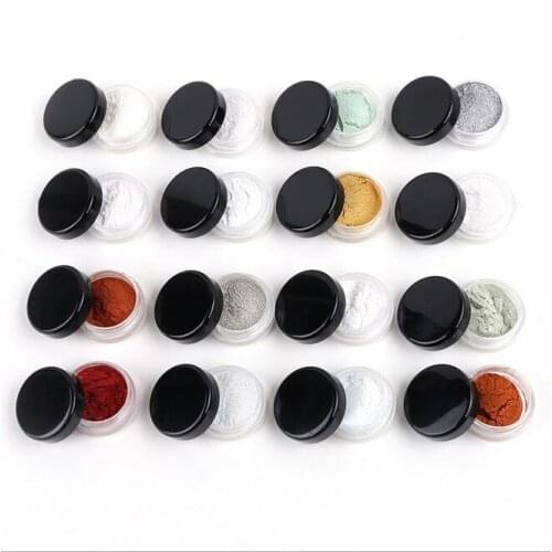 16 Pcs 1g DIY Shinning Chrome Mirror Powder Nail 16 Colors Metal Nail Art Tips camelleon Decoration Pigment Glitters