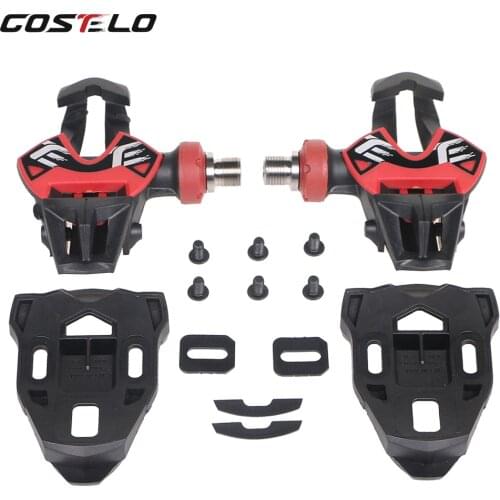 165g only Costelo ultra light Road Pedals Carbon Ti Tianium road bicycle bike pedals with cleats free shipping