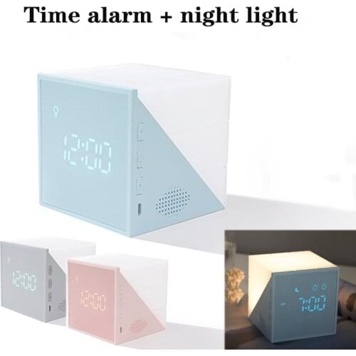 Time Cube Alarm Clock Creative LED Night Light USB Rechargeable Interior Decoration Lamp Square Alarm Clock Colorful Lights