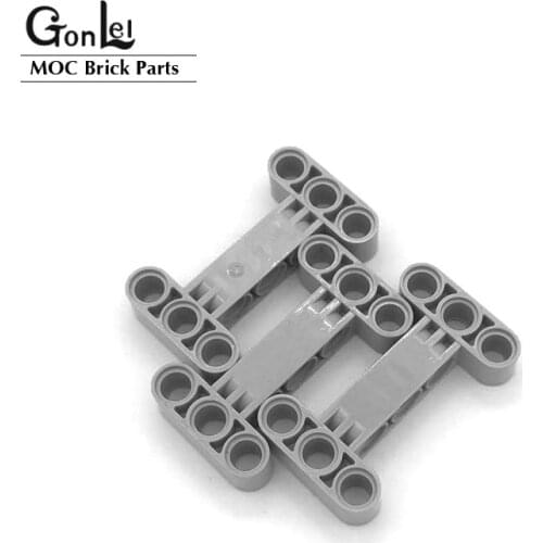 10Pcs/lot High-Tech Beam 3x5 Thick Building Blocks Perpendicular Bracket Frame Liftarm Toy Compatible with 14720 MOC Brick Parts