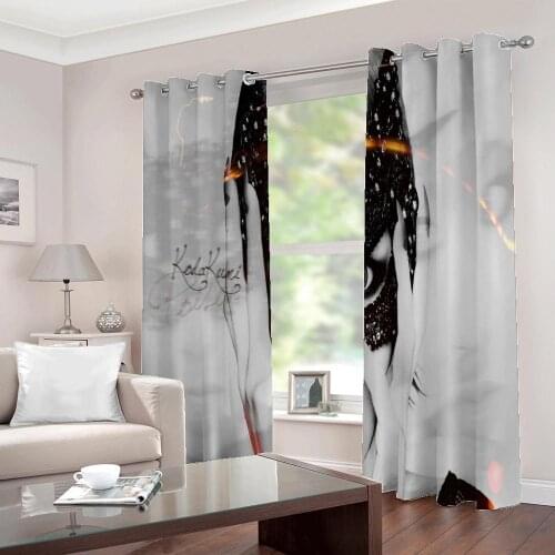 Yellow Brown Light shines Polyester Fabric 3d Photo Curtains Home Decor For living Room Bedroom Sunshade Blackout Drapes Sets