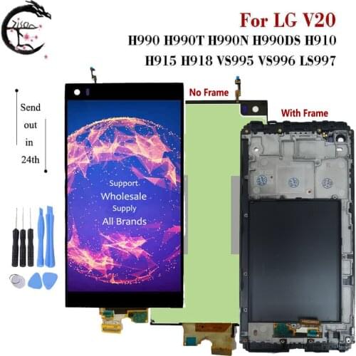 5.7" V20 LCD With Frame For LG V20 Display H990 H990T H990DS LCD Screen Touch Digitizer Assembly H910 H918 VS996 LS997 Display