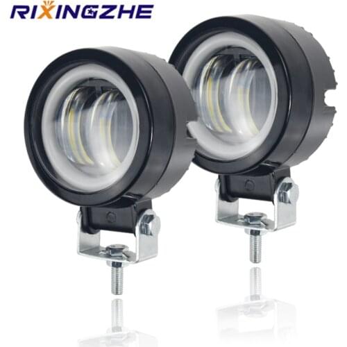 1PC/2PC 7D Lens 3 Inch Work Light Round LED Work bar Angel Eyes Light Bar Spot Light Motorcycle Offroad Car Boat Led Work Light
