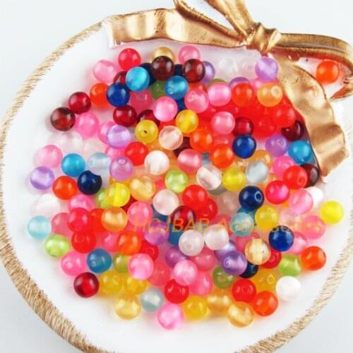 120 New Shiny Round Charms Acrylic Spacer Beads Mixed Colors 6mm
