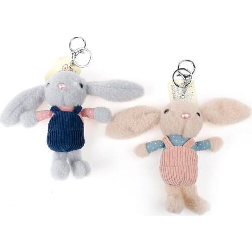 15cm Lovely Plush Toy Dress Up Rabbit Pendant Keychain Doll Soft Plush Bunny Toy/1 Pcs