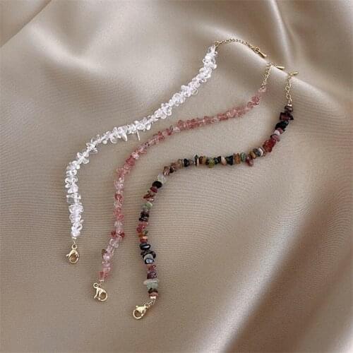 2021 Fashion Jewelry New Korean Natural Irregular Crystal Stone Bracelet Homme Pulseras Charm Bracelets For Women Girls Gift