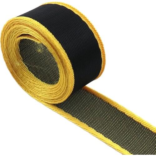 25mm Yellow Black Webbing With Letter Pattern Ribbon Polyester Cotton Canvas Webbing Belt Strap Garments Ribbon DIY Accessories