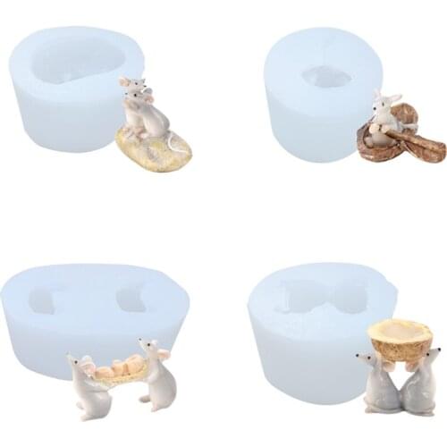 3D DIY Fortune Cartoon Mouse Decor Silicone Resin Mold Epoxy Resin Cake Candy Fondant Soap Candle Making Mold