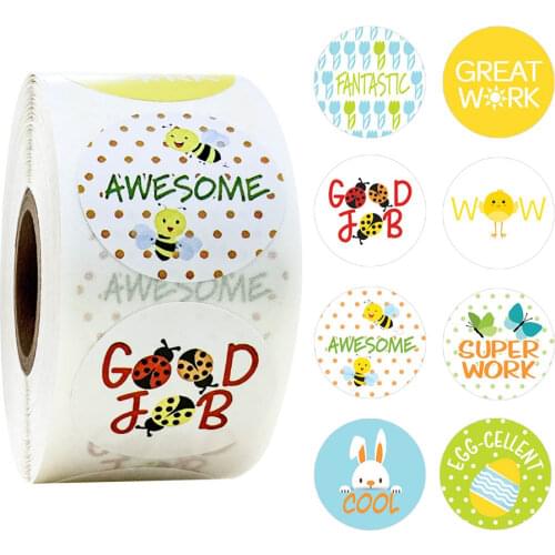 500 Pcs/roll Teacher Reward Stickers for Children (Spring Theme) for Students Teachers Classroom Use Kids Toys Stickers
