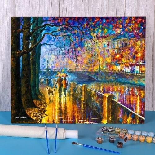 Alley By The River Painting By Numbers Set Oil Paints 50*70 Picture By Numbers Photo Paintings For Adults For Drawing Art