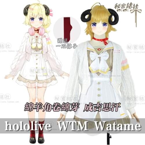 Anime VTuber Hololive Tsunomaki Watame Lolita Dress Cute Outfit Party Uniform Cosplay Costume Women Halloween Free Shipping 2021