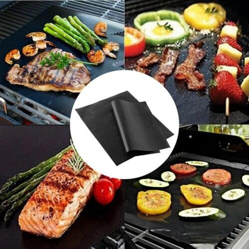 Non-stick BBQ Grill Mat Meat Pie Barbecue Baking Liners Reusable Coating Cooking Sheets Cooking Tool Cleaning BBQ Mats