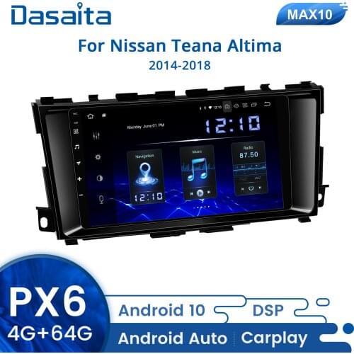 Dasaita 9" IPS Car Radio Android 10.0 for Nissan Altima Teana 2013 to 2017 GPS Navigation Autoradio HD 4G 64G BT 5.0 Head Unit