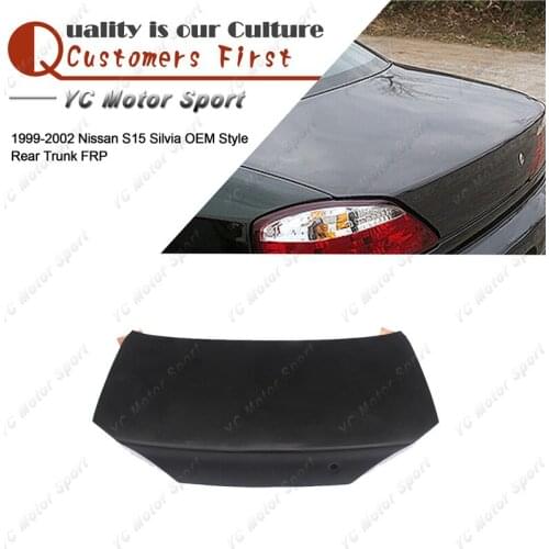 Car Accessories FRP Fiber Glass OEM Style Rear Trunk Tailgate Fit For 1999-2002 S15 Silvia Trunk Bootlid with Key Hole