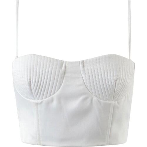 JC·KILIG 2021 White Sexy Suspender Top L9791