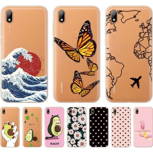 For Huawei y5 2019 5.71 inch Case bumper Silicon TPU back Cover Soft Phone case For Huawei Y5 2019 2018 2017 coque bumper flower