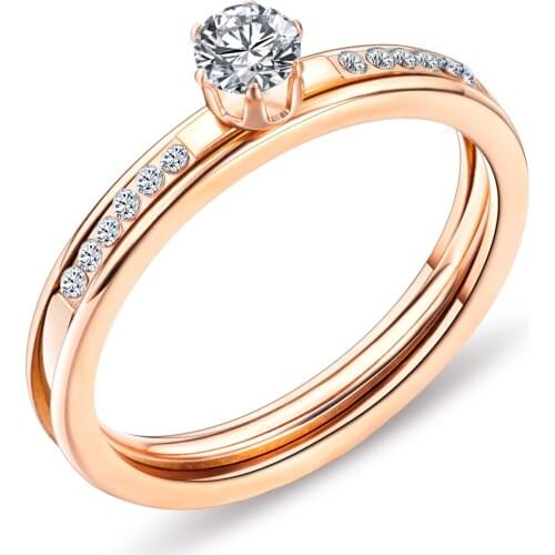 Cyue Detachable Stainless Steel Fashionable Two In One Composite Index Finger Ring For Women Gift Jewelry