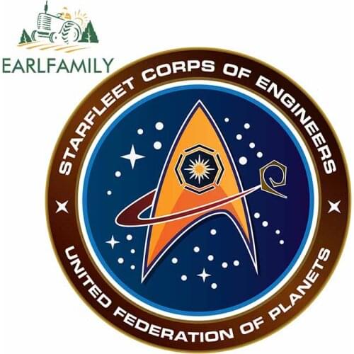 EARLFAMILY 13cm x 12.9cm for Star Trek General Creative Car Sticker DIY Waterproof Fashion Anime Decals Bumper JDM Decoration