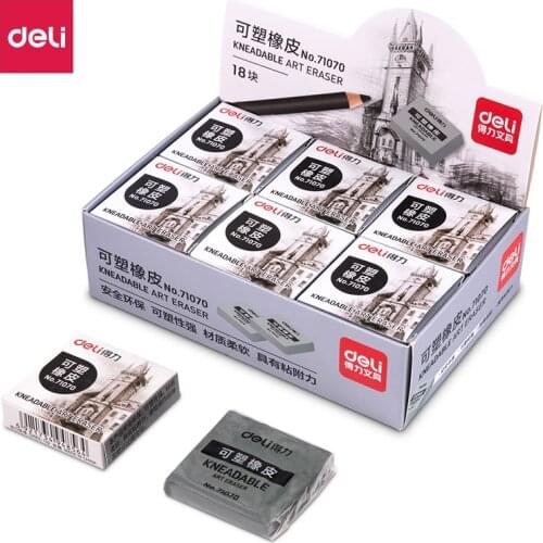 Deli Plasticity Rubber Soft Cute Eraser Student Drawing Sketch Highlight Kneaded Rubber For Art Design Plasticine Stationery