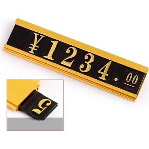Price Holder Number Data Strip Commodity Sticky Price Tag Display Rack Shelf Label Frame Aluminum Metal Sign Holder For Jewelry