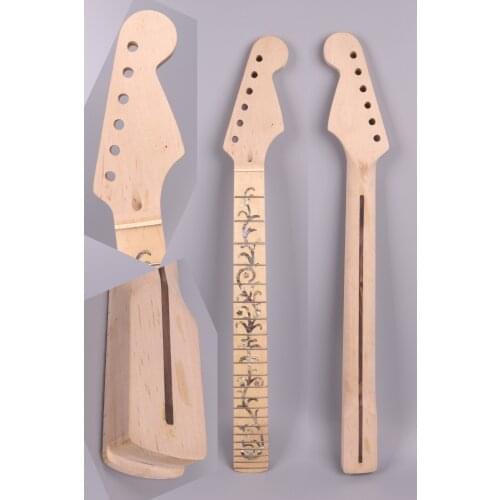 Electric guitar neck 22 fret Maple Shell Inlay fretboard Solid wood Guitar accessory Truss rod 25.5 inch ST model Replacement