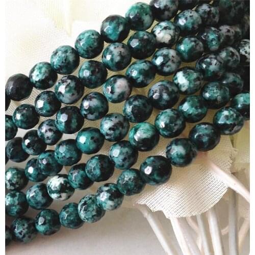 6mm Faceted Green Chalcedony Jewelry Loose Beads Fashion Jewelry Making Design For Necklace Semi-Precious Natural Stone 15inch