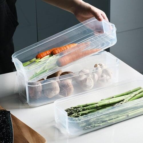KitchenFood Fresh Storage Box Containers Fridge Organizer Case Removable Drain Plate Tray Fruits Vegetables Fish Meat Organizer