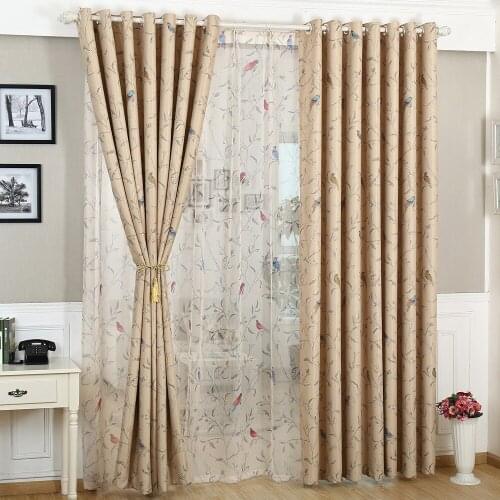 Forest Bird Living Room Curtains Polyester Thermal Insulation Kitchen Bedroom Valances Custom Made Window Door Curtain Wholesale