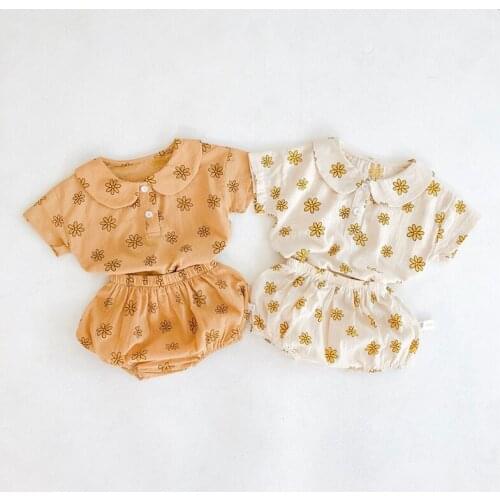 Kids Baby Girls Summer Clothes Set 100% Cotton Infant Newborn Girl Clothing Tops+Pants 2020 Summer Fashion Outfits Clothing Set