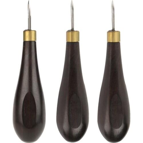 LMDZ Black 3 4 5mmHandle Leather Stitching Awl Diamond Shape Style,Leather Stitching Tool for Leather Stitching and Sewing