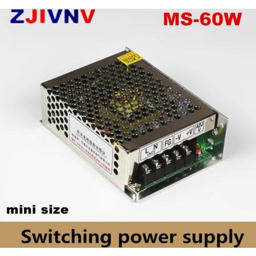 Small volume 60w Switching Power Supply AC 100V-230V to DC 5v 12v 15v 24v power supply 12V 5A, smps 15v 4a single output