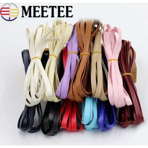 Meetee 9M PU Leather Ribbon 10mm Width Soft Belt Strip Hair Clips Deco Lace Garment DIY Manual Crafts Accessories RC212