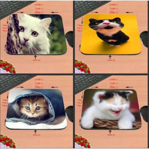 Cute Cats White Backgroun New Arrival High Quality Cool Luxury Print Custom Rectangle Gaming Non-Slip Rubber Mouse Pad As