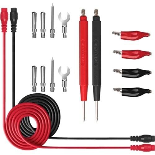 16Pcs Multimeter Test Probe Test Leads Kit Replace Test Wires Probes for Digital Multimeter Crocodile Clips U Type Probe