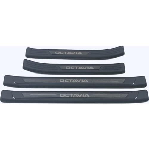 Stainless Steel Inner Outer Door Sill Scuff Plate Guard Sills Protector Trim For Skoda Octavia Mk4 2019 2020 2021
