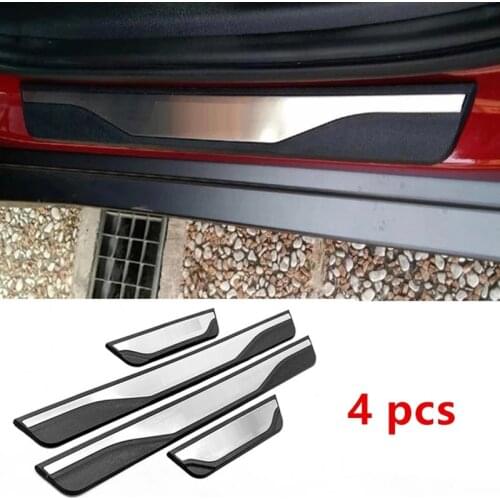 Stainless Steel For Hyundai Kona 2018 2019 Door Sill Scuff Trim Plate Welcome Protectors Guard Car Styling Accessories 4PCS