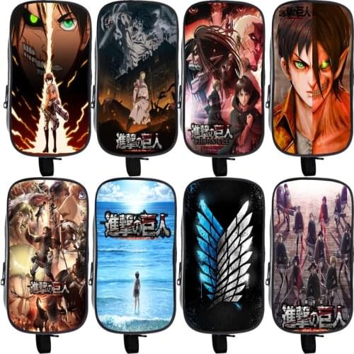 New Attack on Titan CHRONICLE Pencil Case Children Anime Cartoon Pencil Box Kids Pencil Holder Students Double Layer Pen Bags