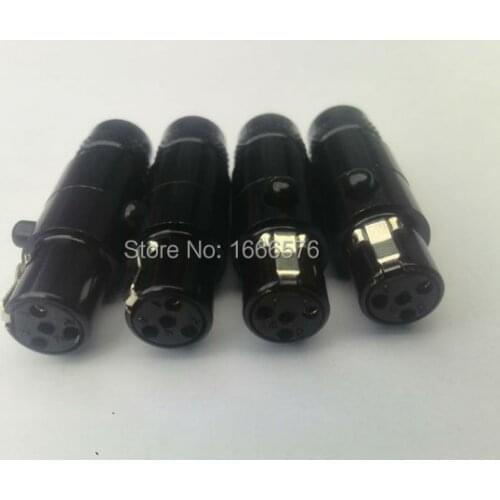 Wholesale 50 pcs/lot Mini XLR 4-Pin female Cable Inline Plug Large-105B-4