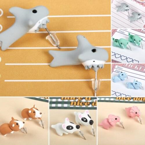 Pair Cute Animal Bite Earring Cartoon Soft Clay Animal Earrings Tyrannosaurus Bite Earrings Dinosaur Earrings Fun Party Gift