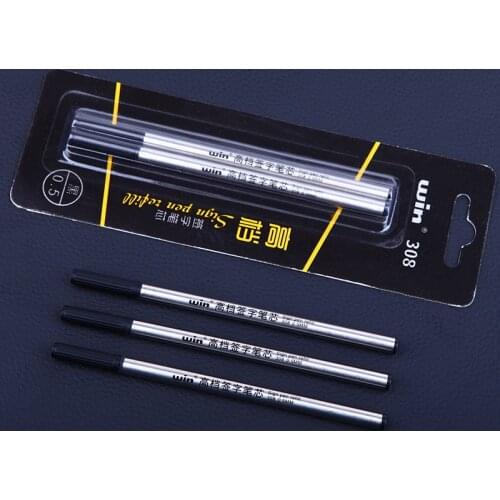 Winning 308 Business Metal Sign Pen Refill 0.5mm 0.7mm Black Refill for Ballpoint/rollerball Pen School Office Supplies