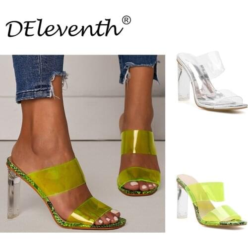 Women Sandals Summer Shoes Leisure Round Toe PVC 10CM Thick High heels Slip On sandalias mujer 2020 women shoes size 35-42