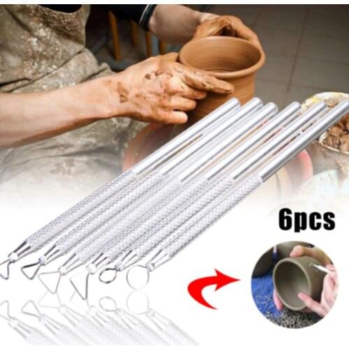 Silver White Ceramic Tool Repair Blank Set Of 6 Aluminum Rod Sculpture Scraper Sculpture Tool Scraper Model Making Tool