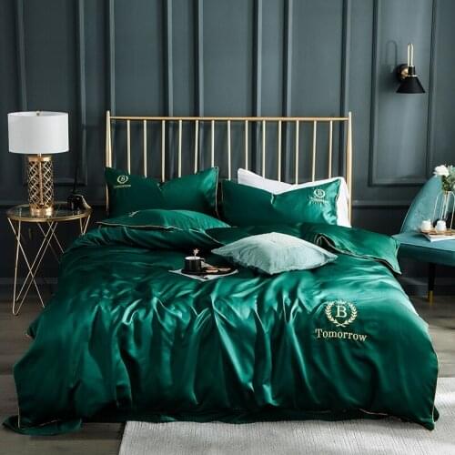 Washed Silk Four-piece Summer Silk Skating Silk Quilt Cover Sheets Bedding Bedroom Home Bed Bed Section European Style