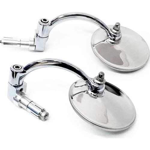 Universal Motorcycle Bar End Mirrors Chrome Cafe Racer Rearview Mirror Motorcycle For Triumph Bonneville Royal Enfield SV650X
