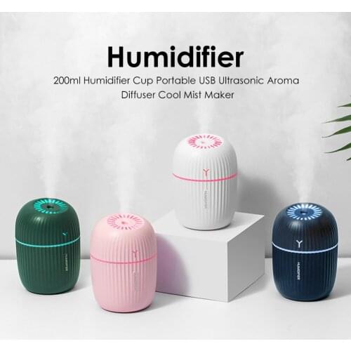 USB Ultrasonic Aroma Diffuser Cool Mist Maker Air Humidifier Purifier with Light Car Aromatherapy Essential Oil Diffuser