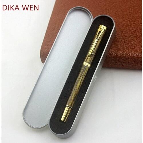 High Quality Luxury metal Vintage Wood Fountain Pen 0.5mm Fine Nib Calligraphy Pens School Office Supplies Caneta
