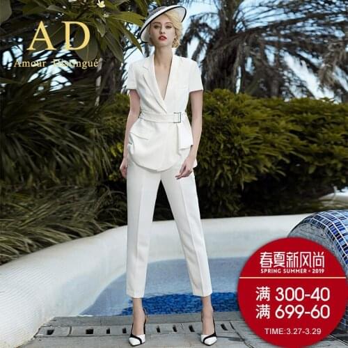 Womens office suits set professional female business lady suit plus size white blazer pant designer tailor made 2019 free ship