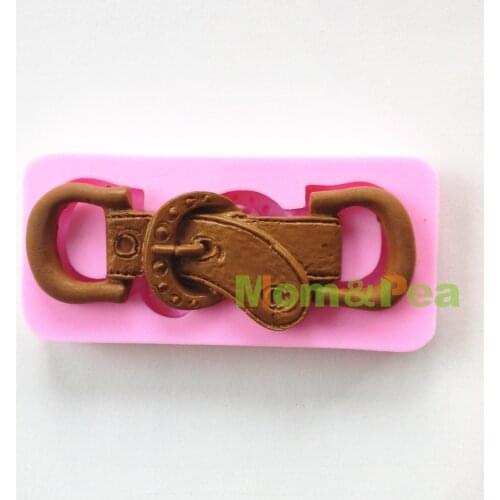 Mom&Pea 0574 Free Shipping Belt Fastener Shaped Silicone Mold Cake Decoration Fondant Cake 3D Mold